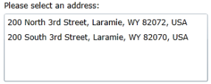 Address Search Results