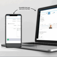 RiteTrack Tribal and Juvenile Services Software Mobility Feature Examples on Cell Phone and Laptop