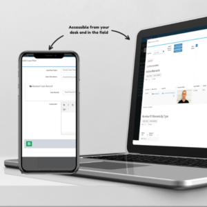 RiteTrack Tribal and Juvenile Services Software Mobility Feature Examples on Cell Phone and Laptop